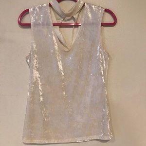 Off white velvet top